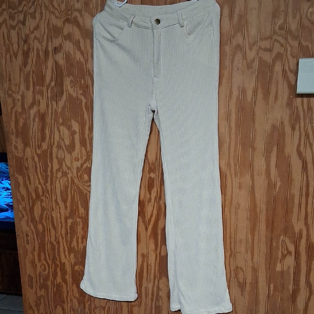 Women's Cream Corduroy Trousers